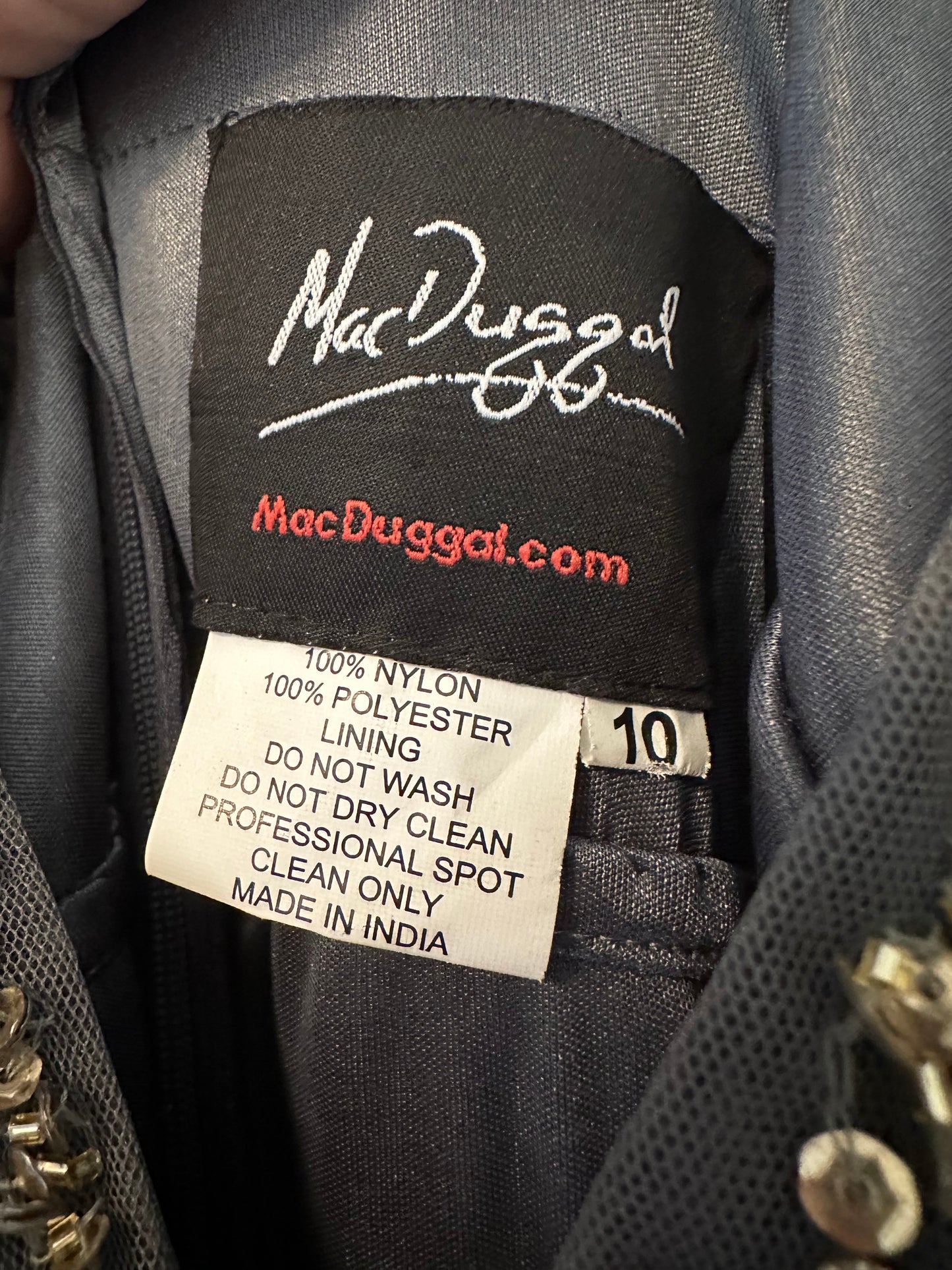 Mac Duggal Embellished Cape Sleeve Gown - Size 10