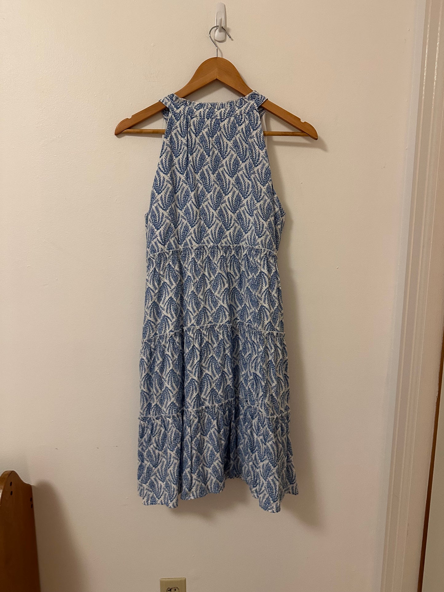 THML Women's Sleeveless Dress In Blue Pattern And Tassel Size XS