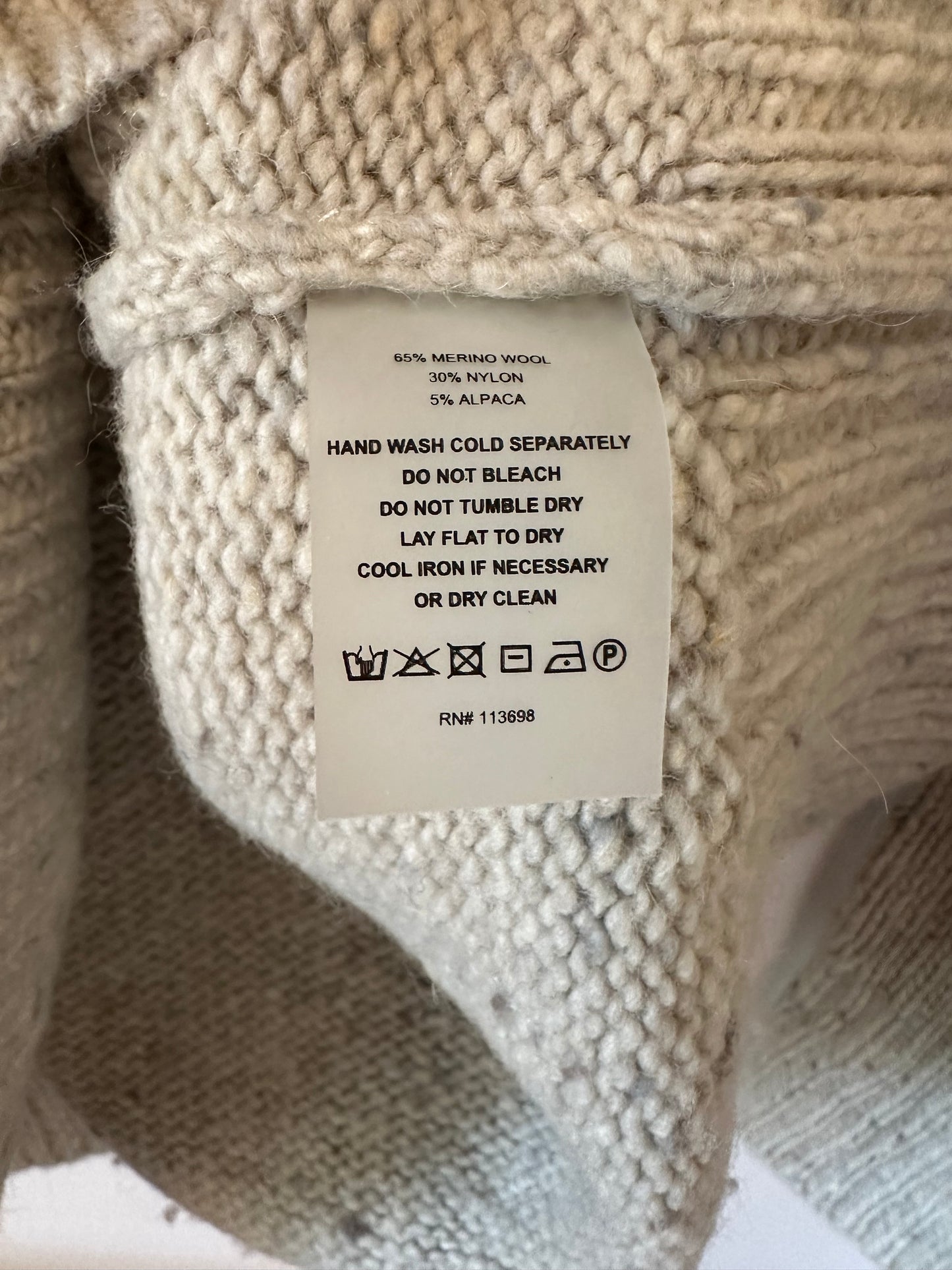 Margaret O’Leary Oatmeal Marled Turtleneck Sweater - Size Small