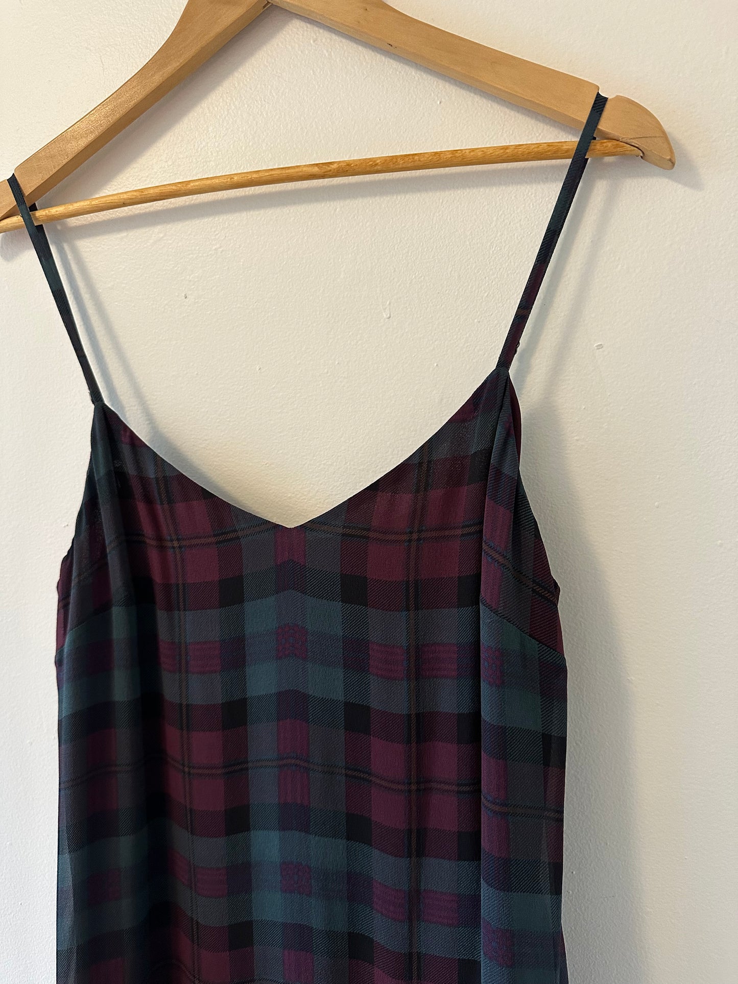 NWT Polo Ralph Lauren Silk Plaid Spaghetti Strap Dress Size 8