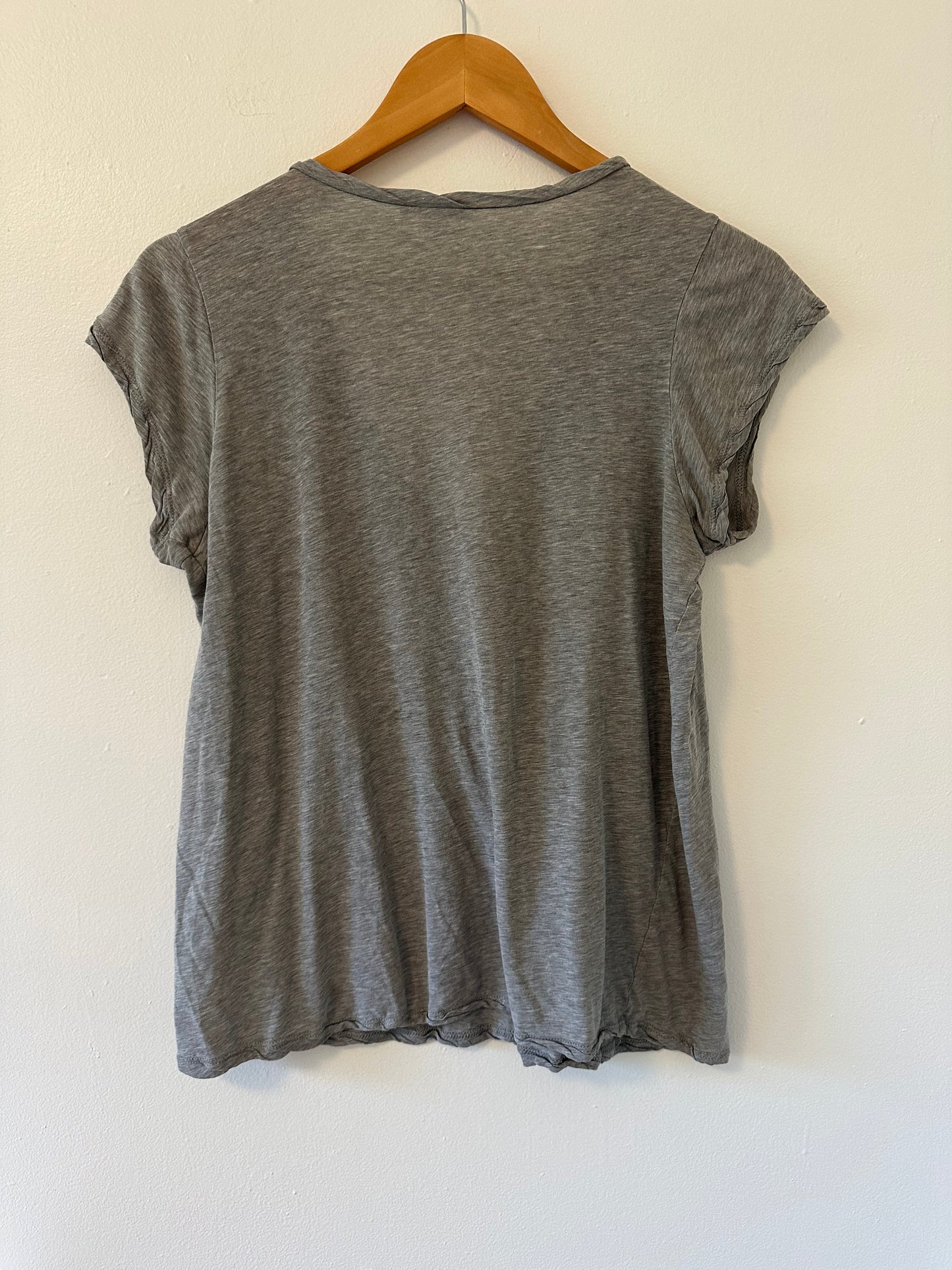 James Perse Gray Twist V-Neck Women's T-Shirt - Size 2