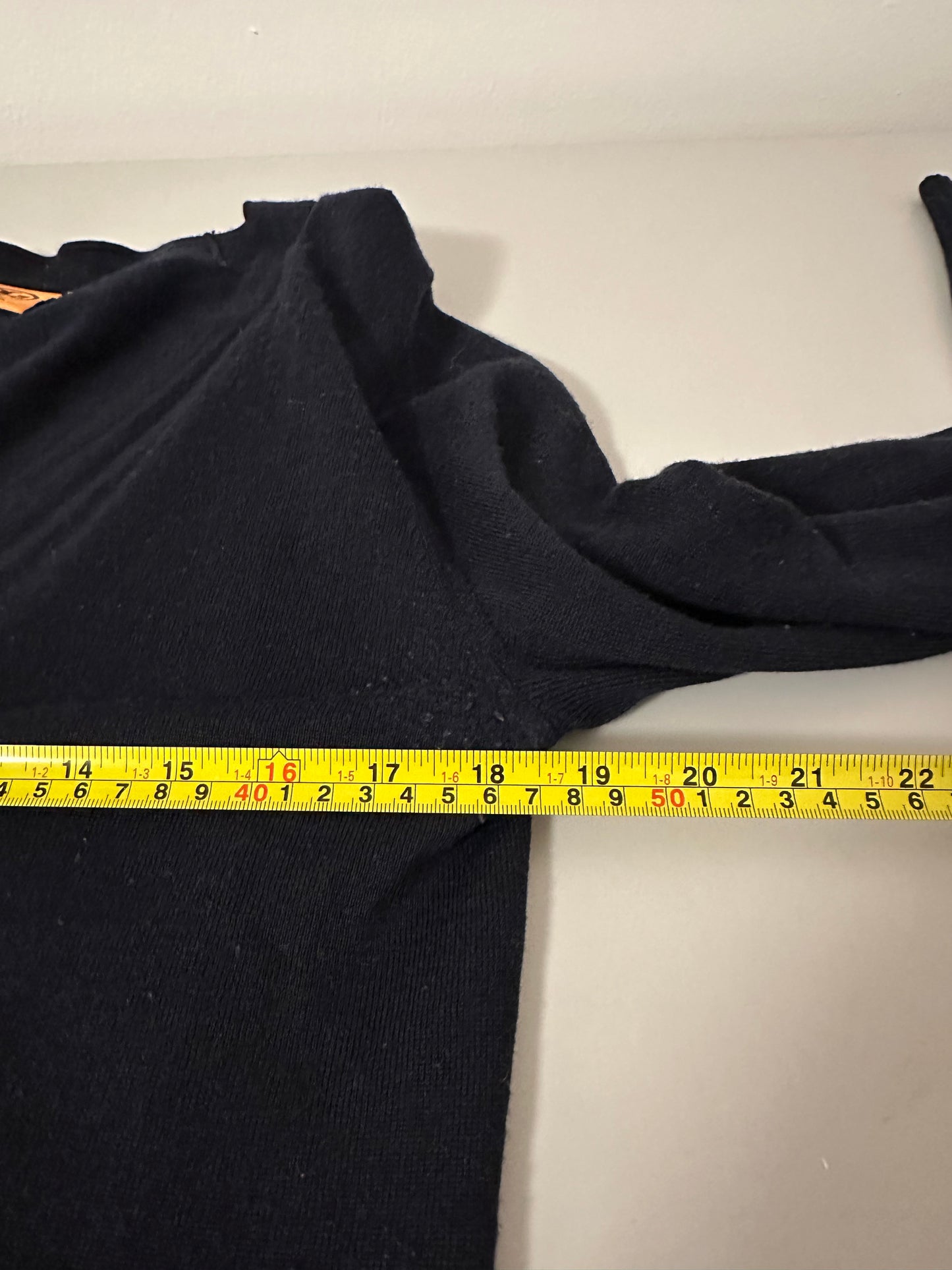 Tory Burch Women's Simone Black Cardigan with Gold Logo Buttons | Size Large