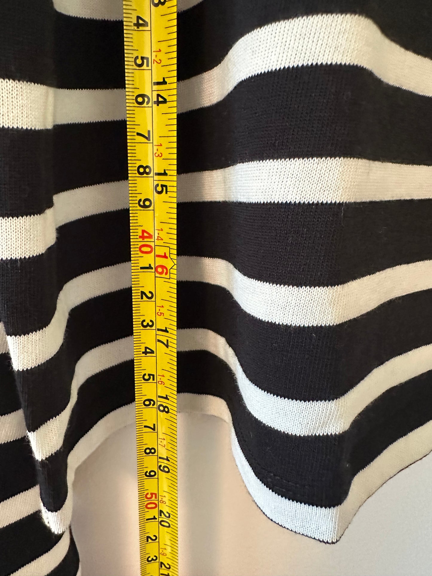 J. Crew Black and White Striped Cropped Women's Top Size Medium