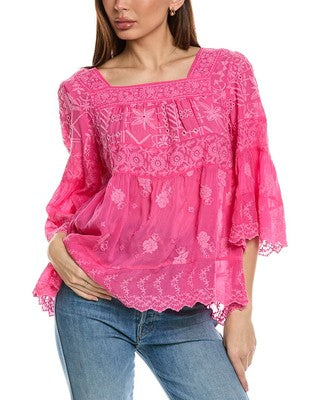 NWT Johnny Was Odette Blouse in Raspberry Sorbet - Size Large