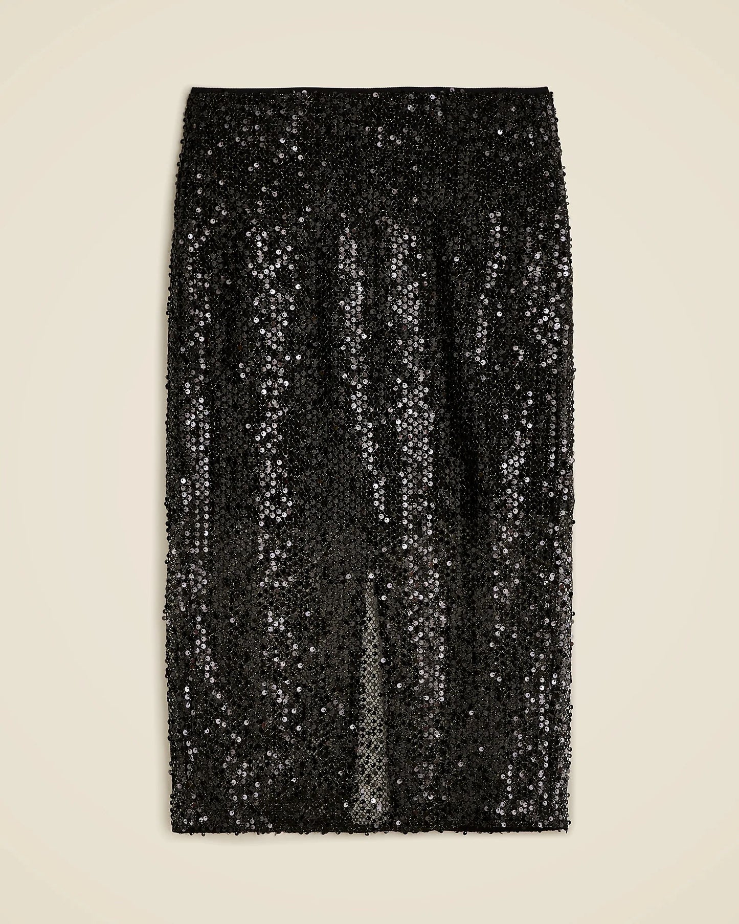 J. Crew Collection New Black Sequin Midi Skirt Size 2