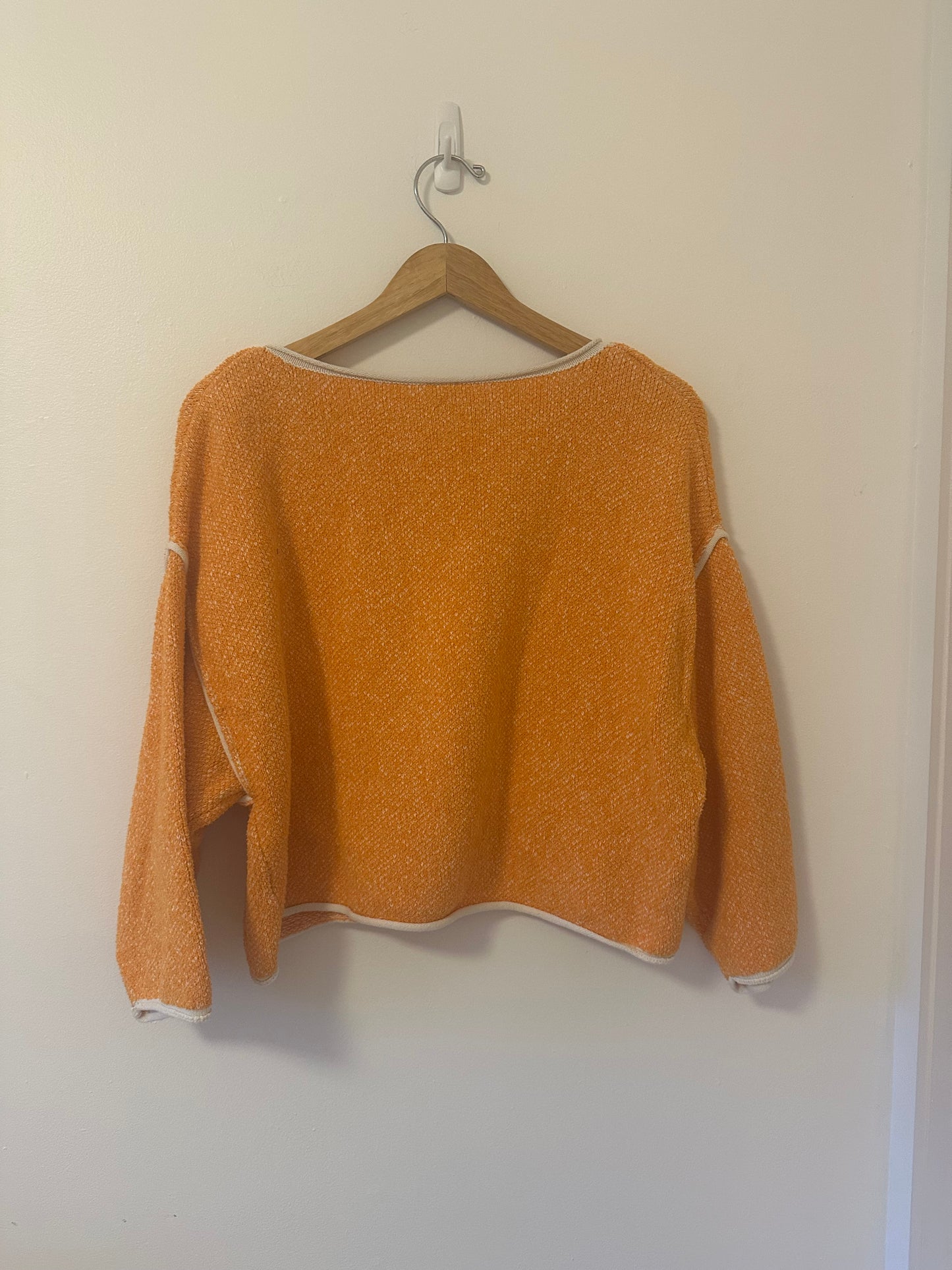 Free People Bardot Orange Oversized Sweater | Size XS