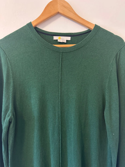 Boden - Forest Green Long Sleeve Cotton Blend Sweater Dress | Size 10