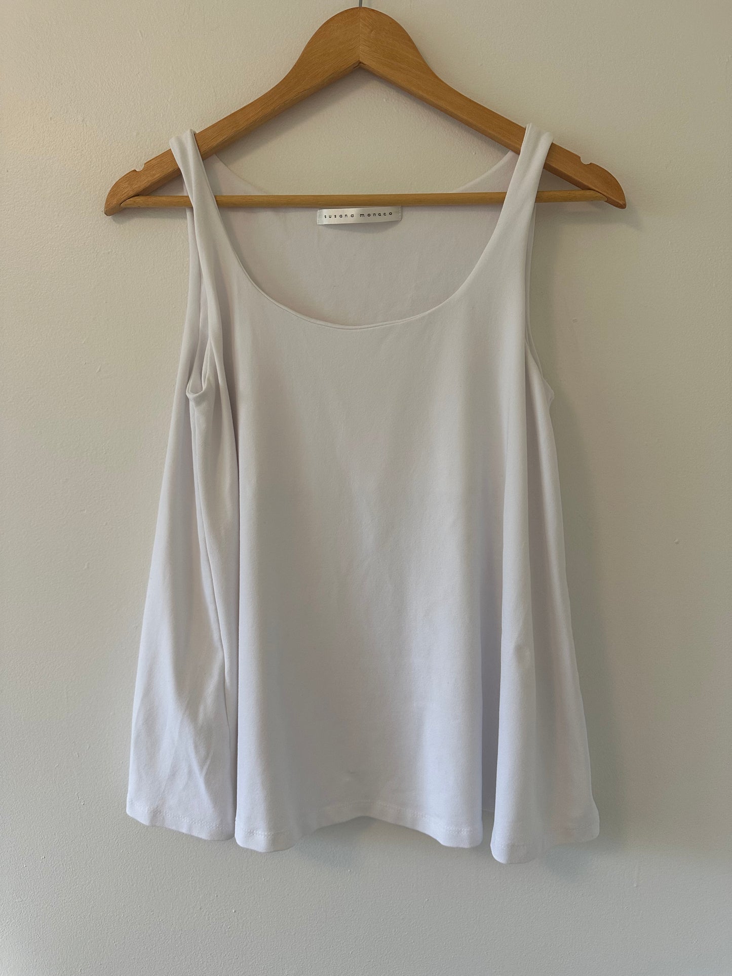 Susana Monaco Double Layer White Aliona Tank Top Size Small