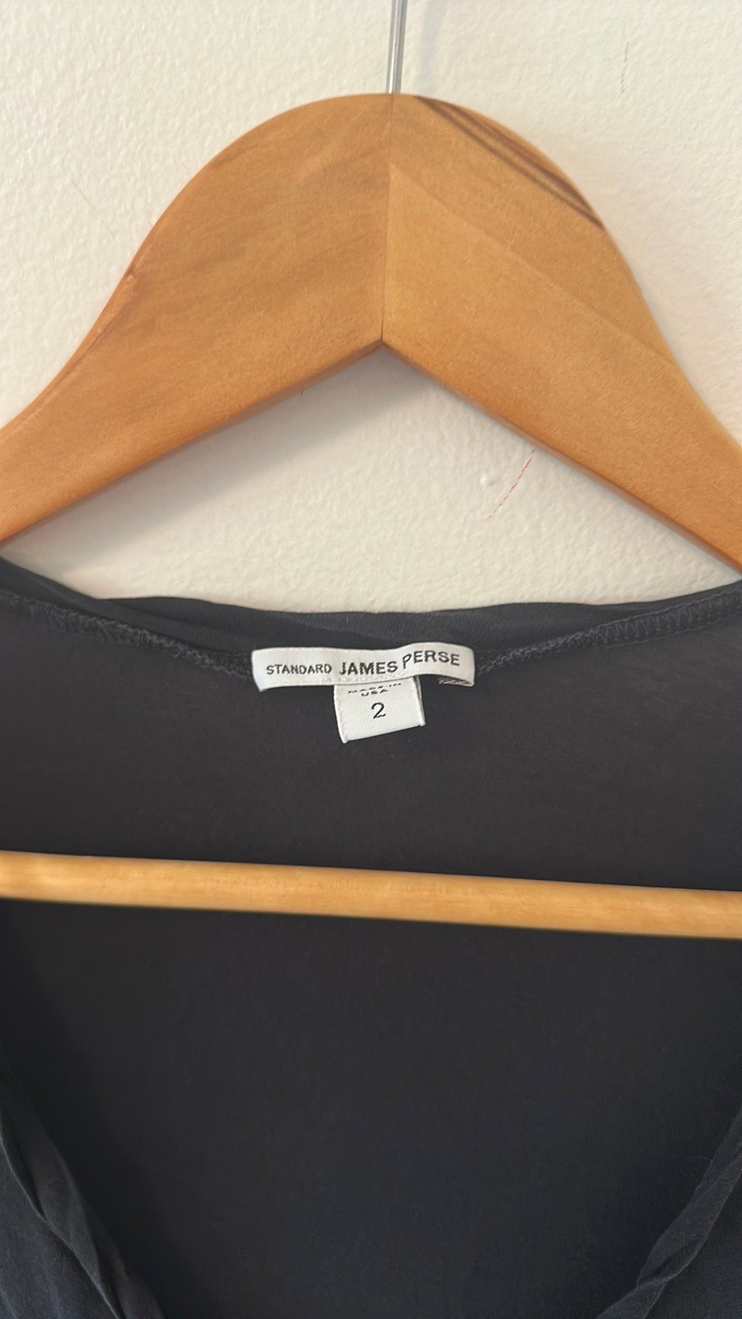 James Perse Black Twist V-Neck Women's T-Shirt - Size 2