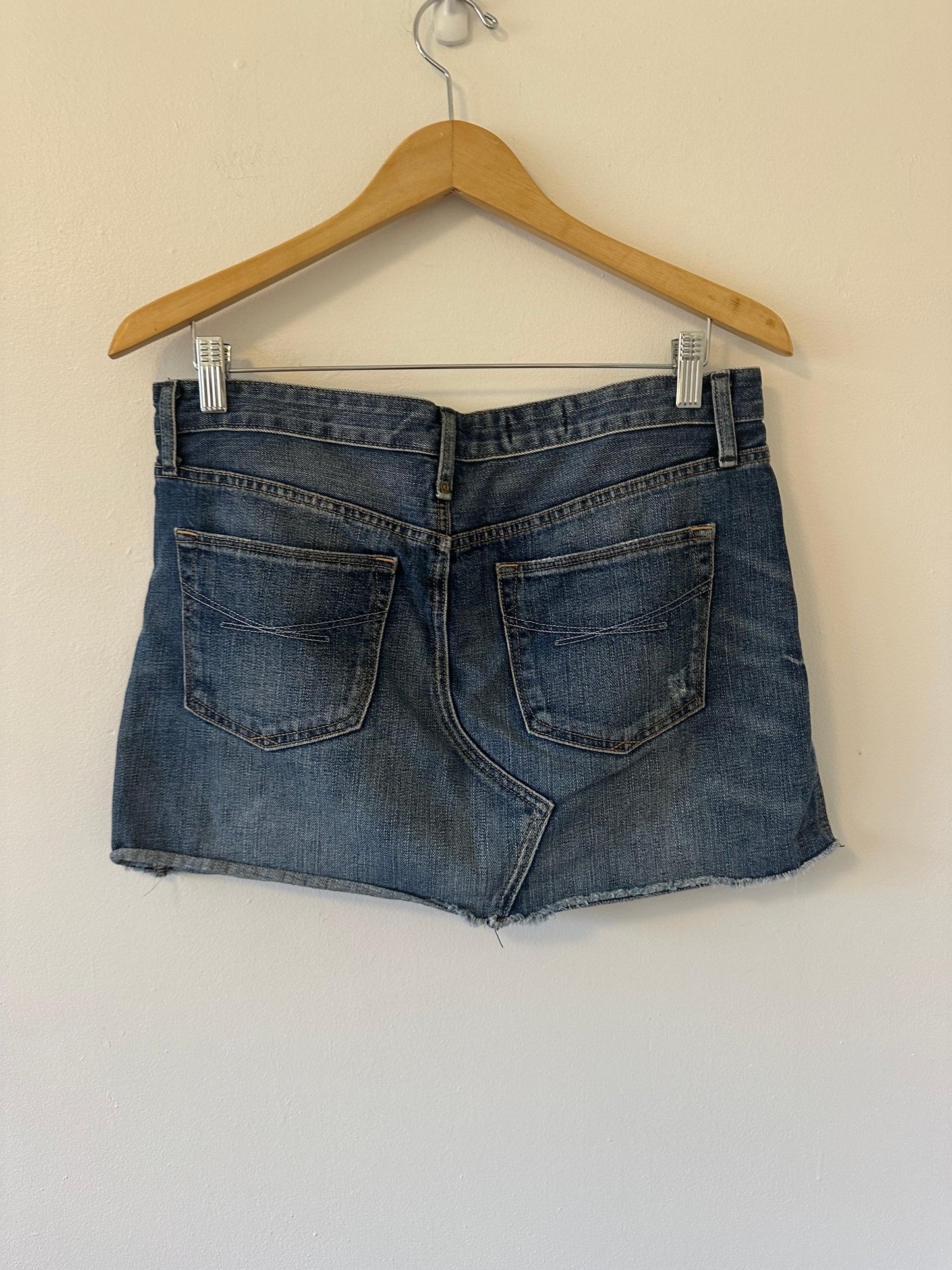 Gap Vintage Women's Cotton Denim Distressed Mini Skirt With Raw Hem | Size 6