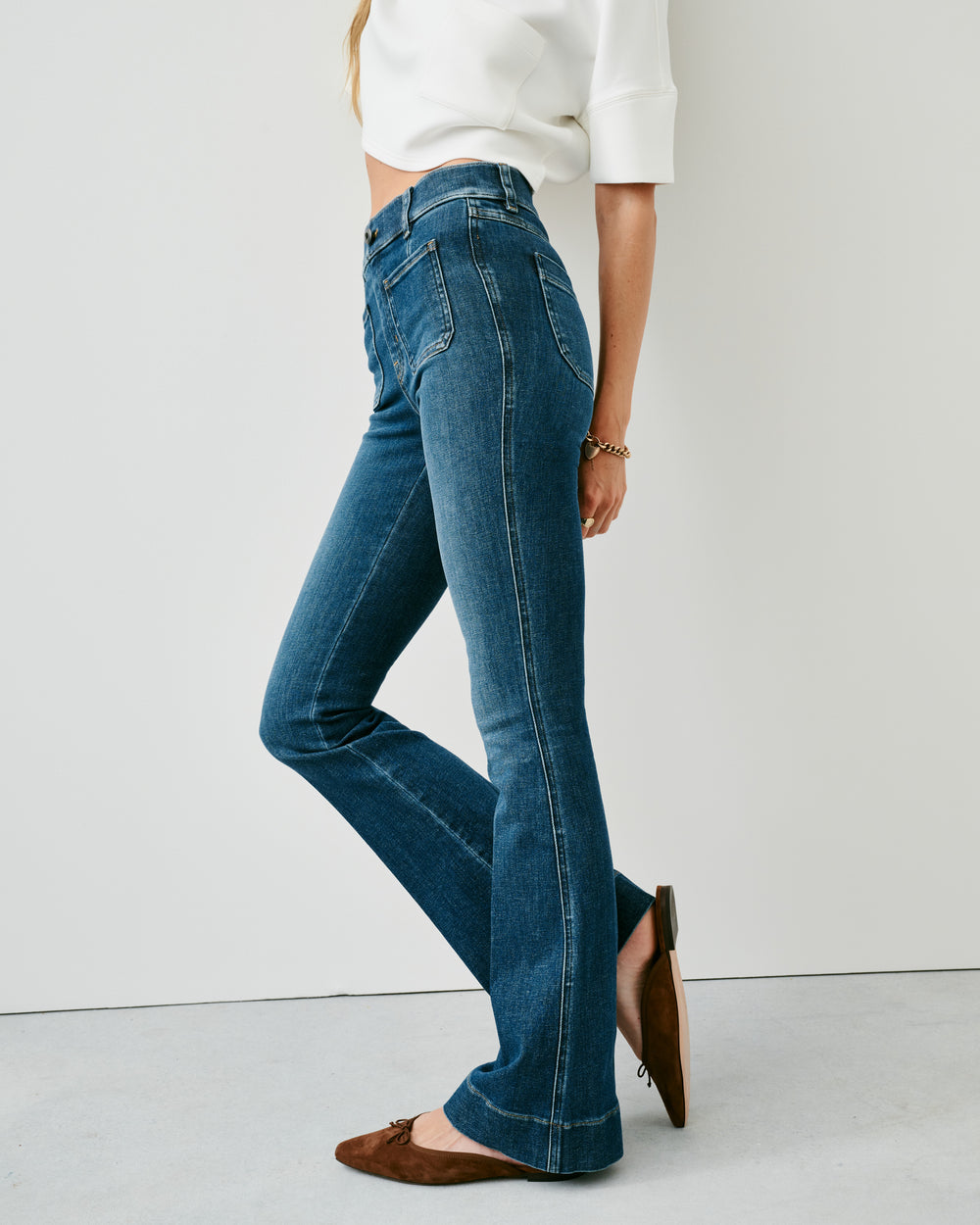 Spanx SPANXshape™ Original EveryWear Flare Jeans with Patch Pockets | Size Medium