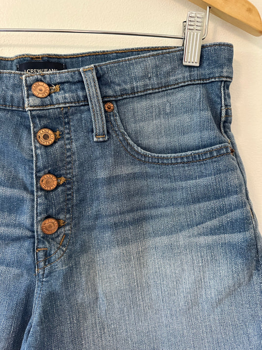 J. Crew Denim Button-Fly High Rise Cutoff Shorts - Size 27