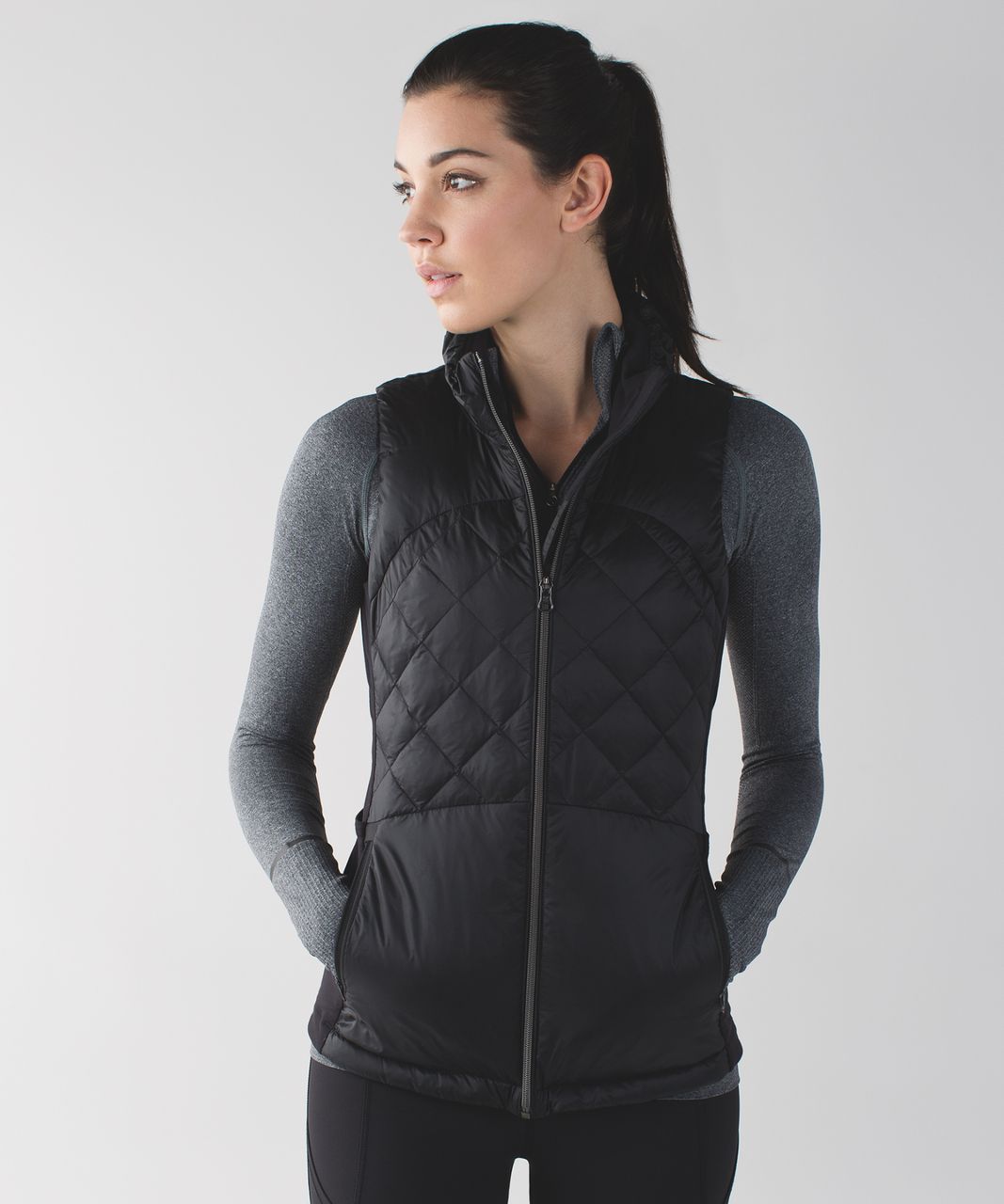 Lululemon Down For a Run Quilted Vest in Black | Size 8