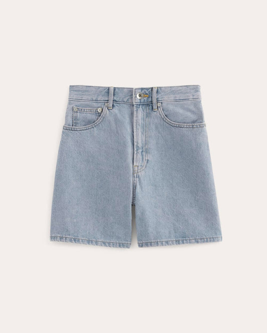 NWT Everlane The A-Line Cotton Denim Shorts in Light Indigo | Size 27