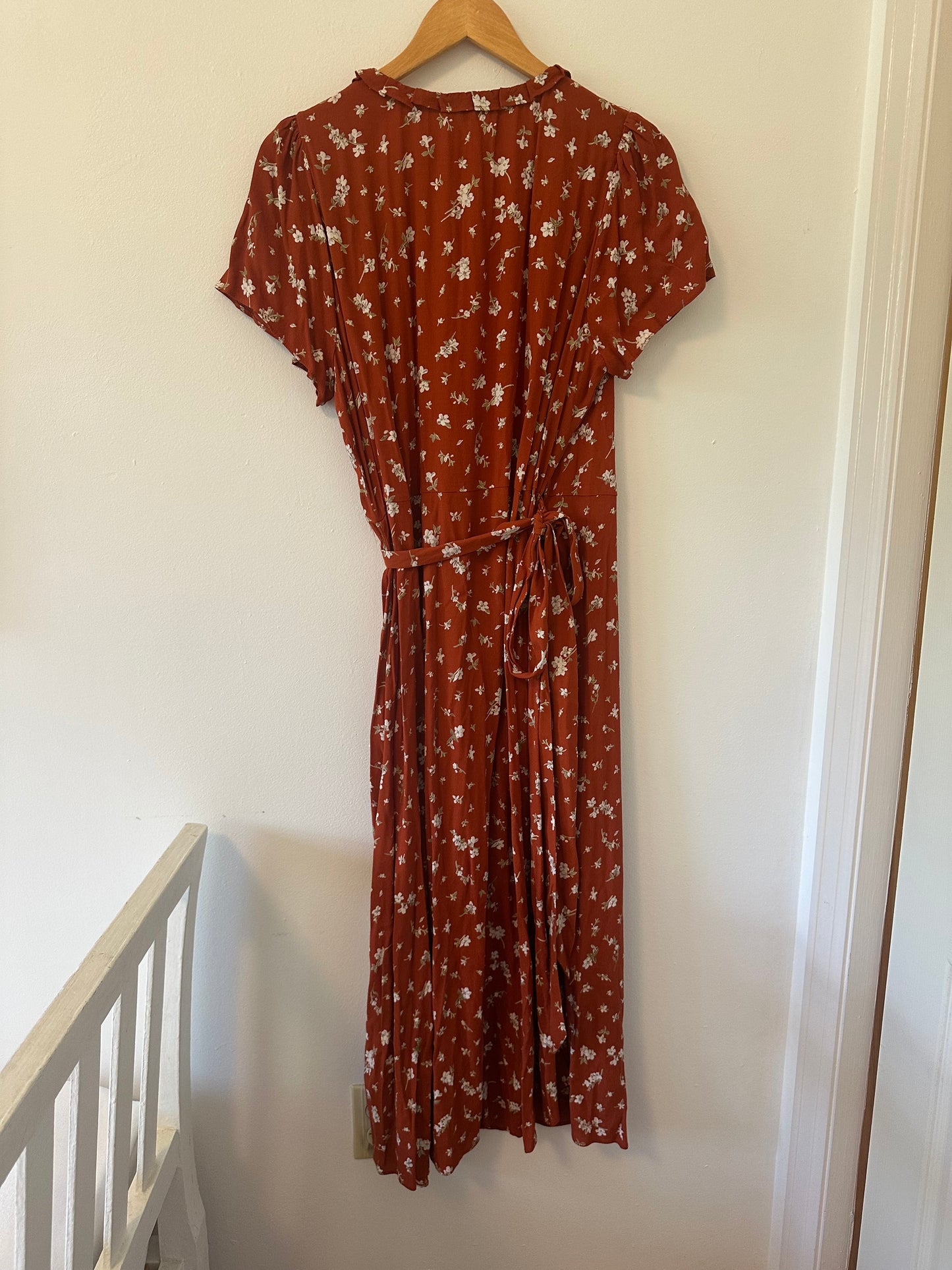 Madewell Ruffle Wrap Dress in Candied Orchid - Size Large