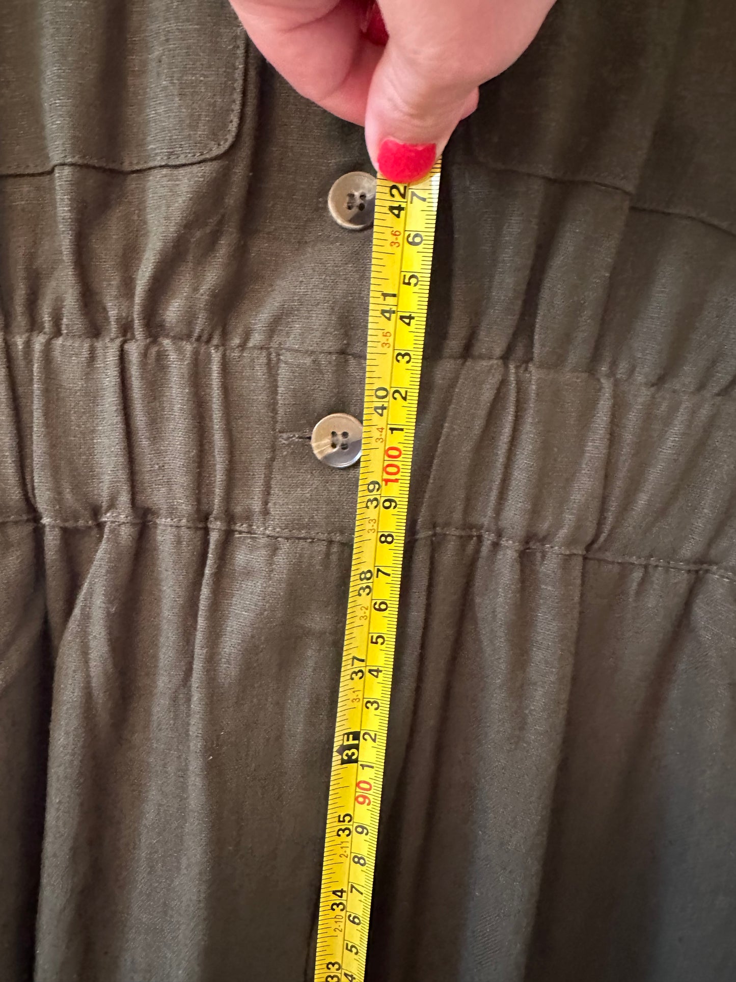 NWT Zara Olive Green Sleeveless Linen Jumpsuit Size Small