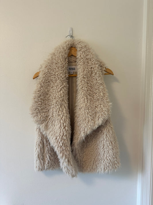 BB Dakota Steve Madden Faux Fur Fleece Open Front Vest - Size XS
