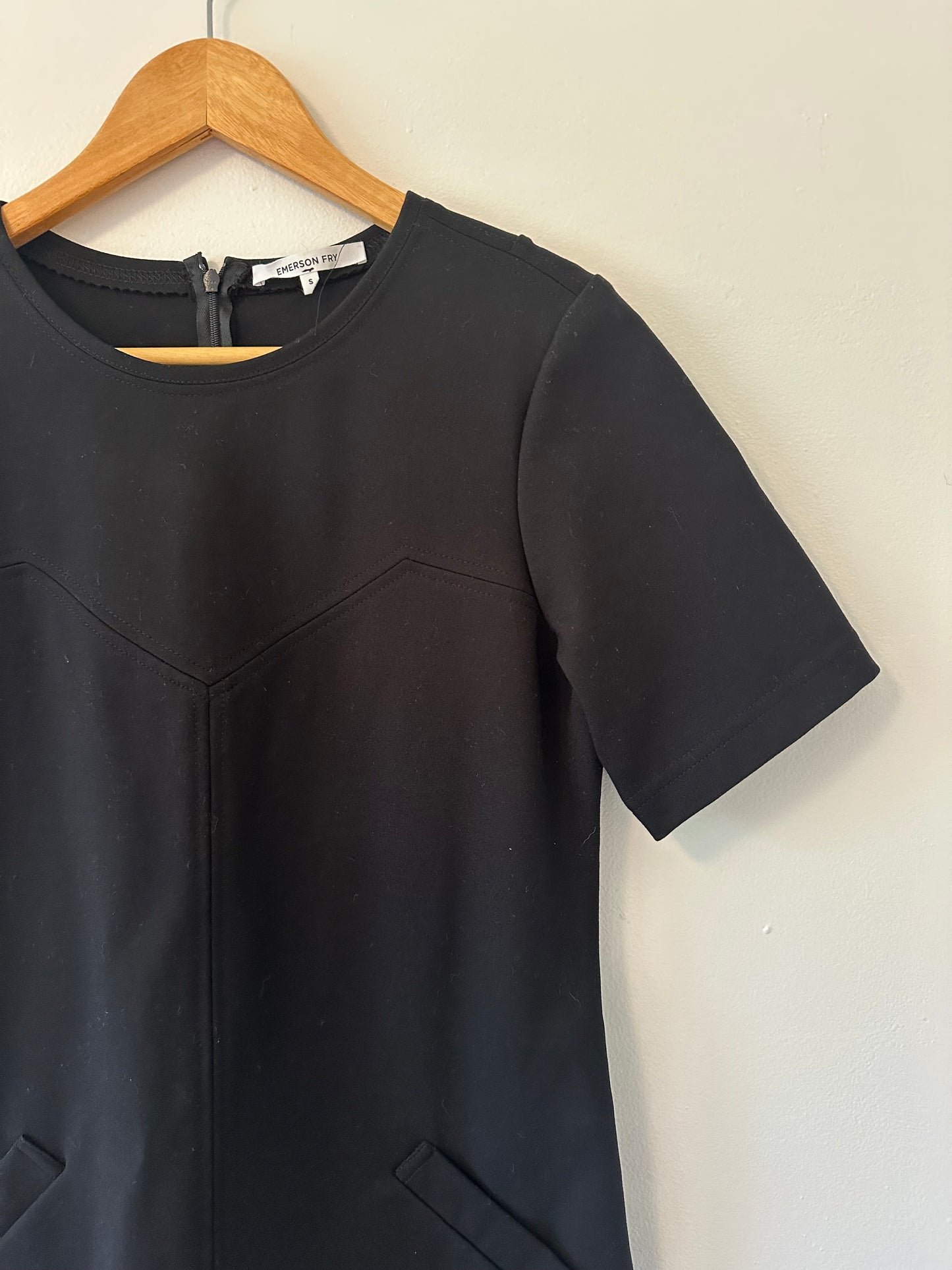 Emerson Fry 60’s Pernille Black Dress in Heavyweight Ponte Fabric - Size Small