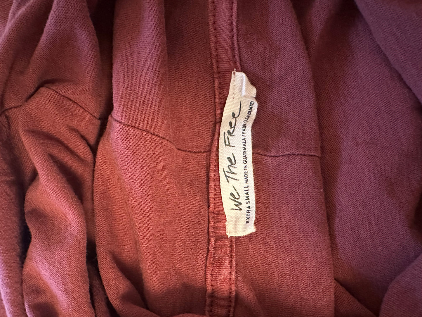 We The Free Red Cowl Neck Long Sleeve T-Shirt - Size XS