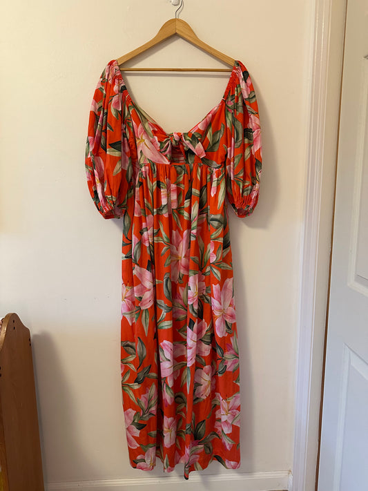 Mara Hoffman Violet Maxi Dress in Lily Floral | Size Medium