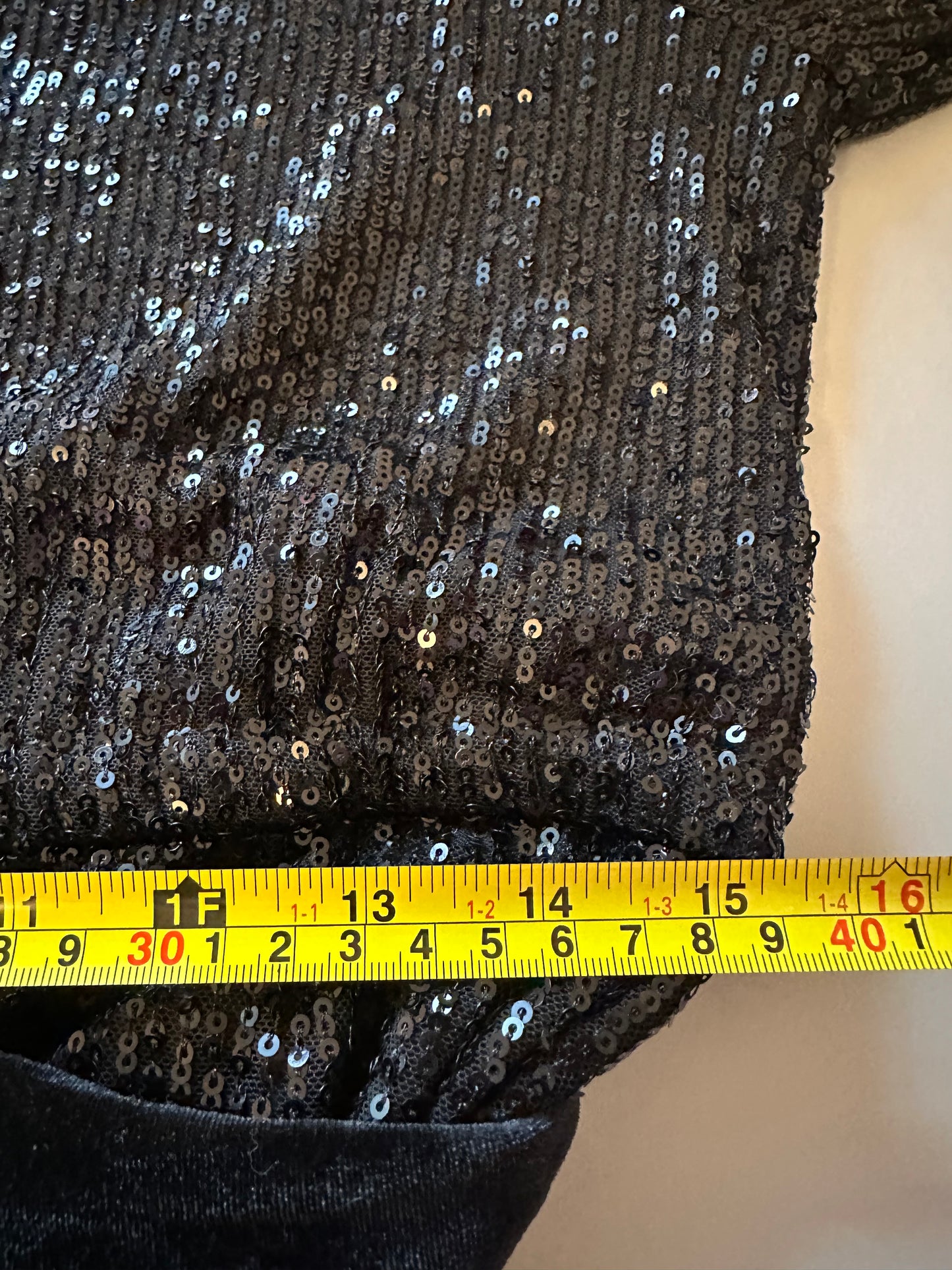 Betsey Johnson Black Sequin Long Sleeve Midi Dress | Size Large