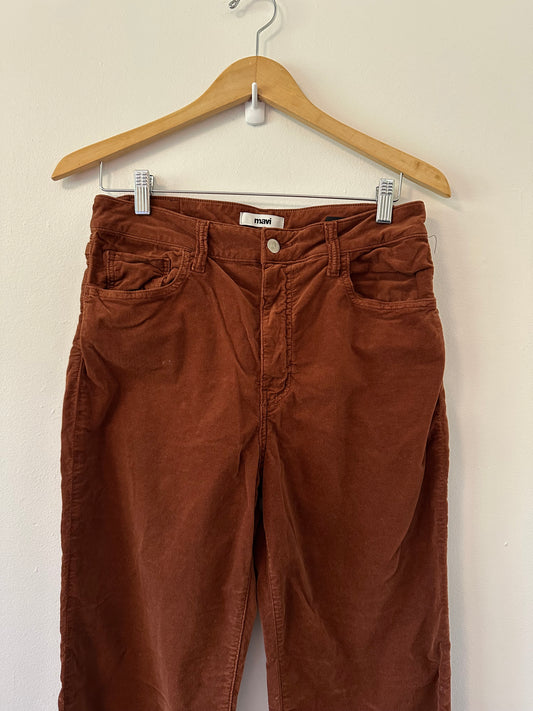 Mavi - Brown Velvet Rust High-Rise 70s Bootcut Flare Pants | Size 30