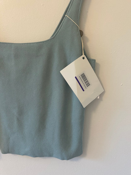 NWT Vince Square Neck Tank Top Stretch in Light Blue - Size XL