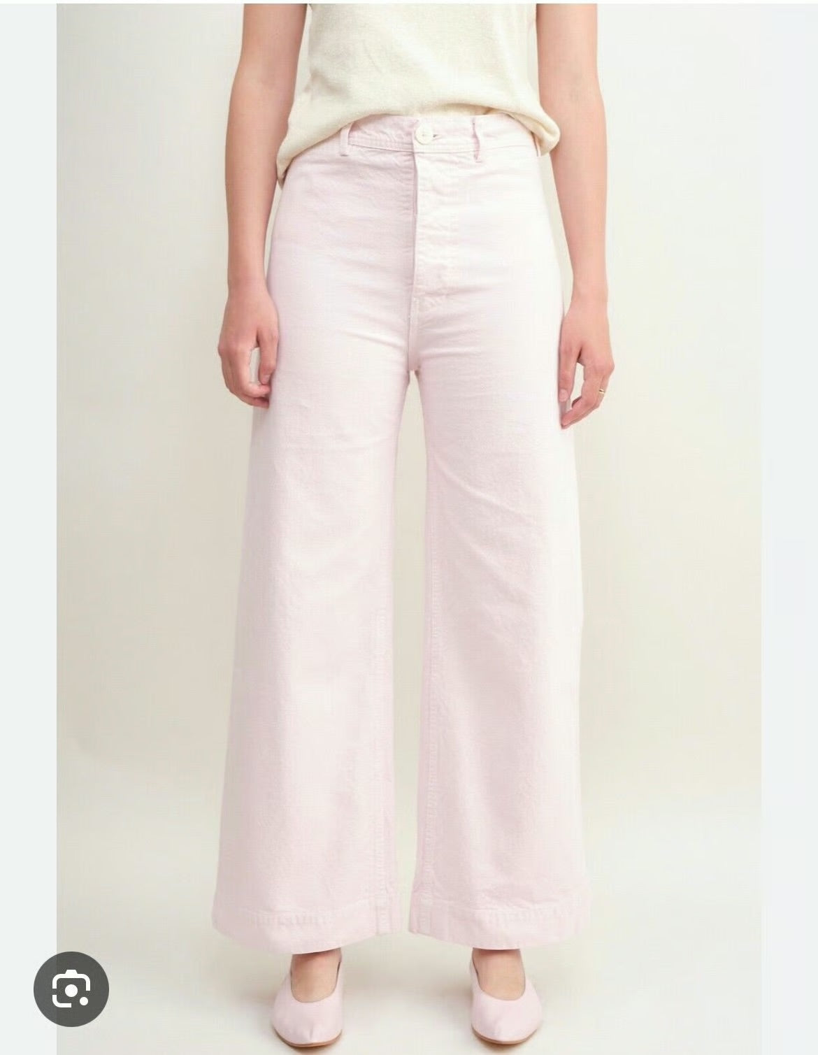 Jesse Kamm Women's Pink Wide-Leg Sailor Pants Size 6