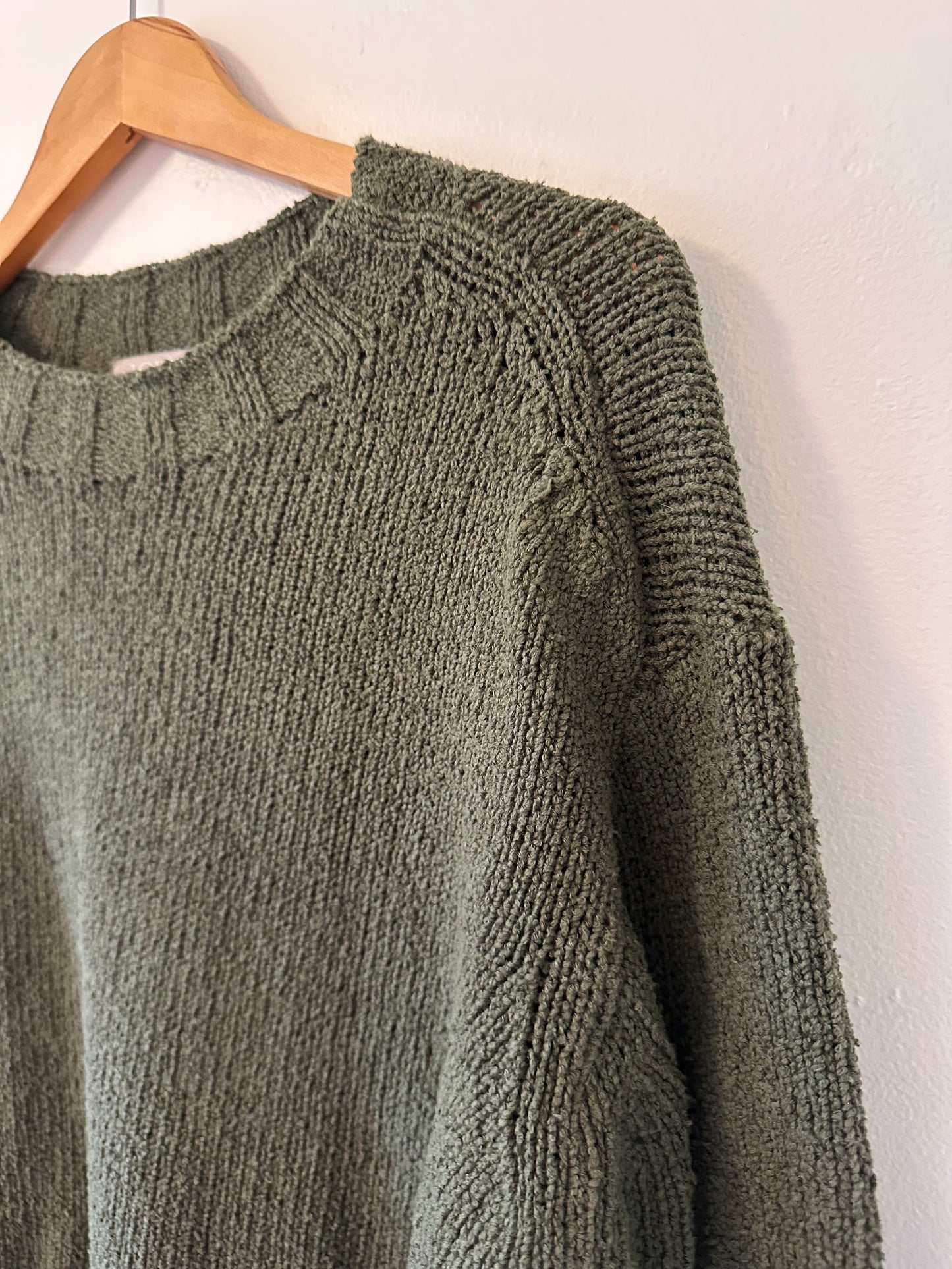 J. Crew Cotton Blend Forest Green Crew Neck Sweater | Size Small