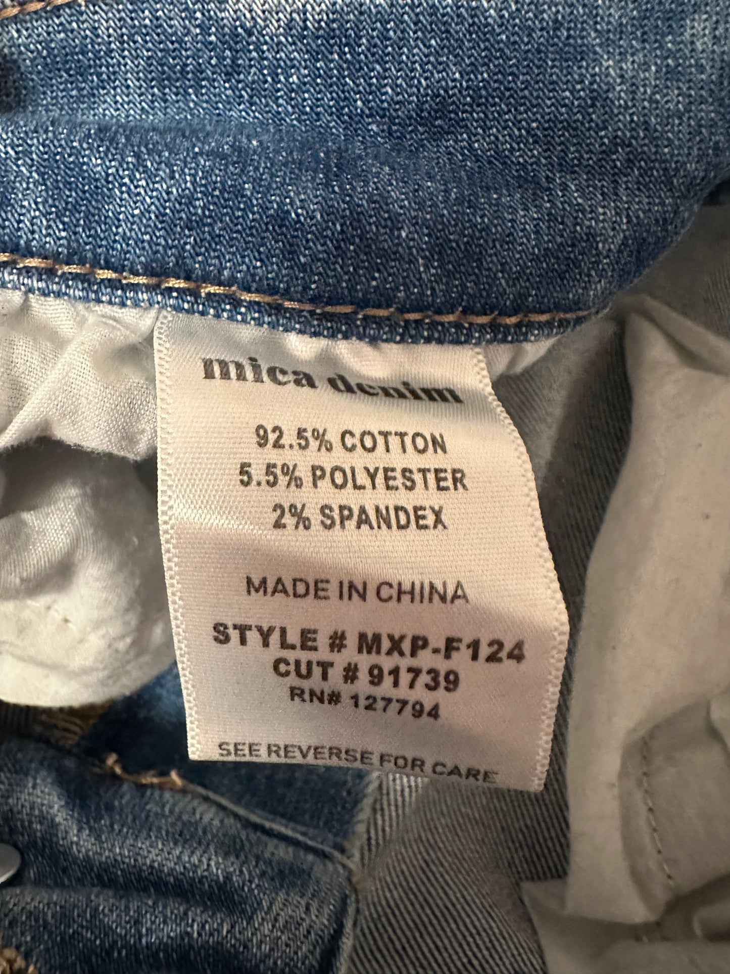 Mica High Rise Light Wash Uneven Hem Cropped Flare Jeans | Size 14