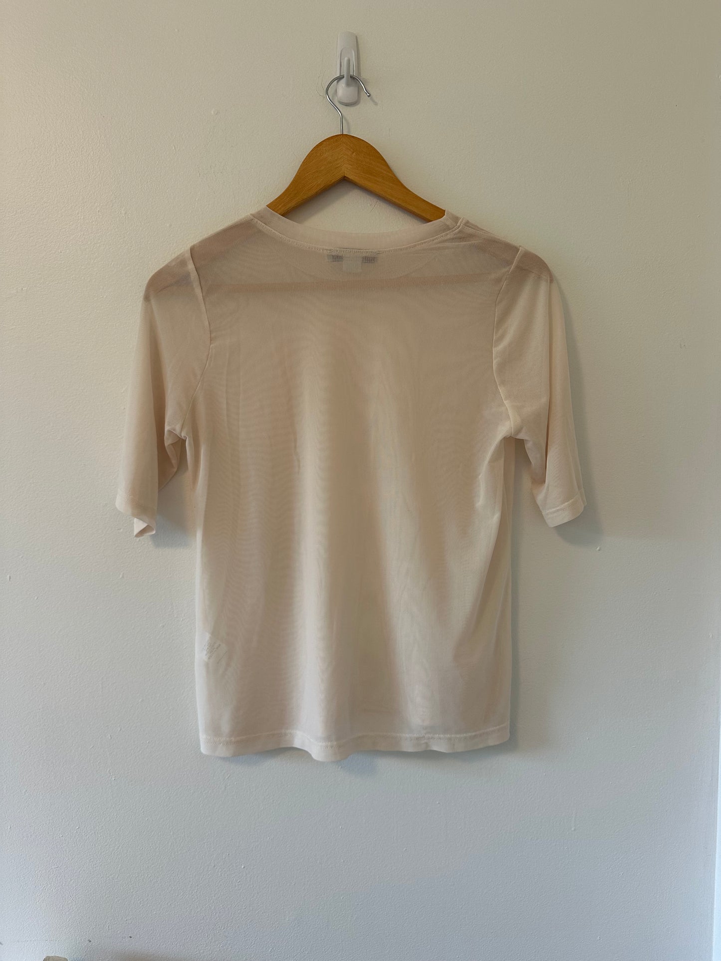 HYFVE Ivory Sheer Short Sleeve Top - Size Medium