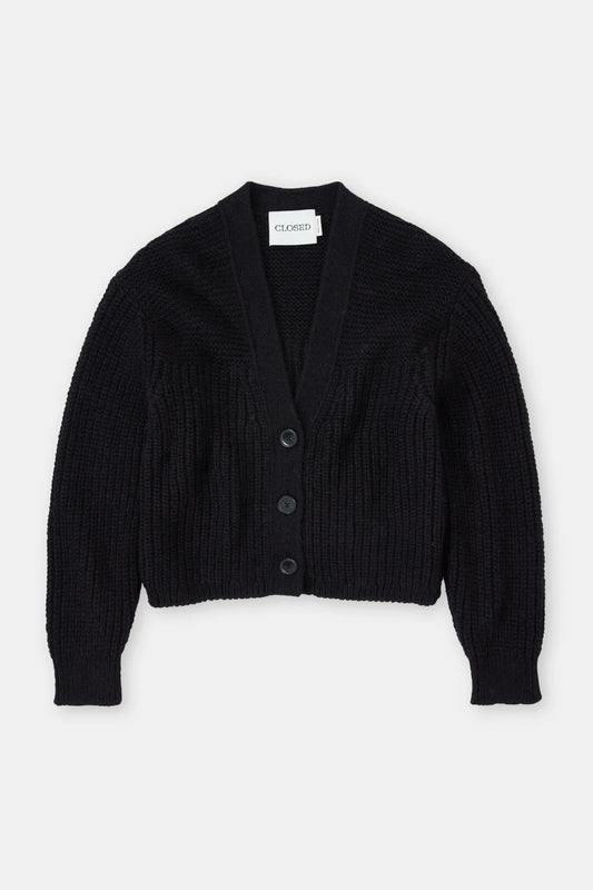 Closed Black Knit Alpaca Blend Knit Cardigan | Size Small
