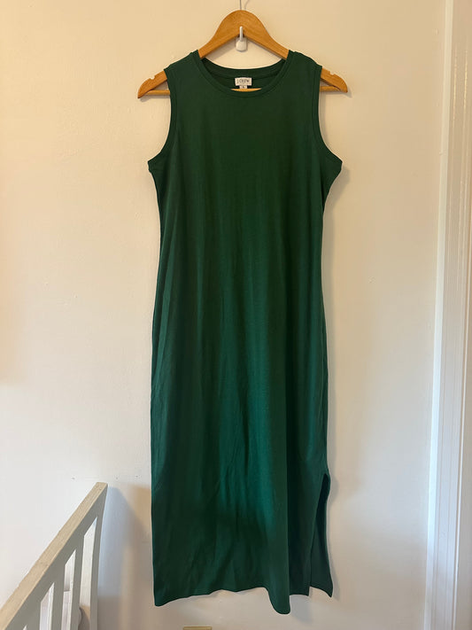 J. Crew Knit Midi Dress in Dark Green - Size Small