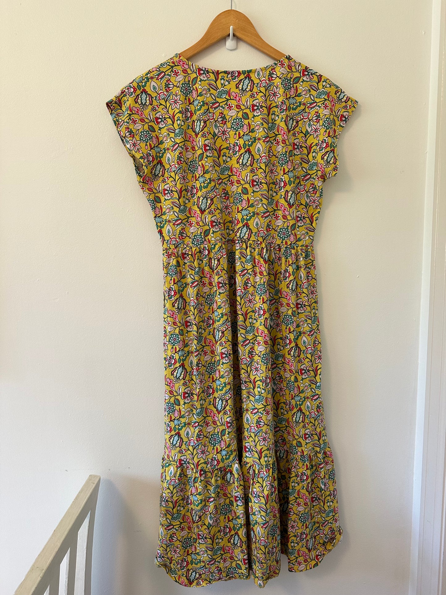 Boden Floral Yellow Floral Dress - Size 8