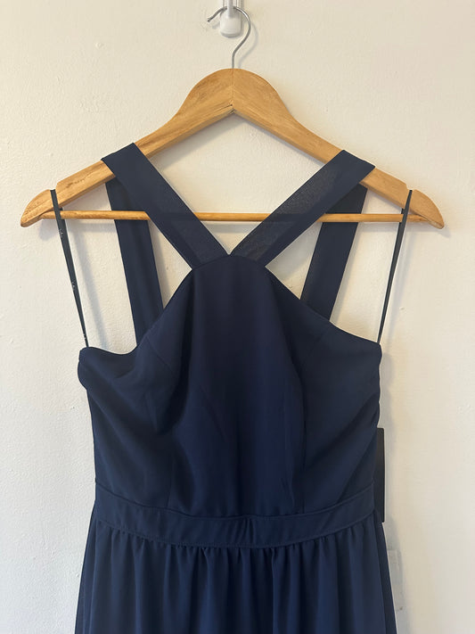 NWT Lulus Air of Romance Navy Blue Maxi Dress | Size Small