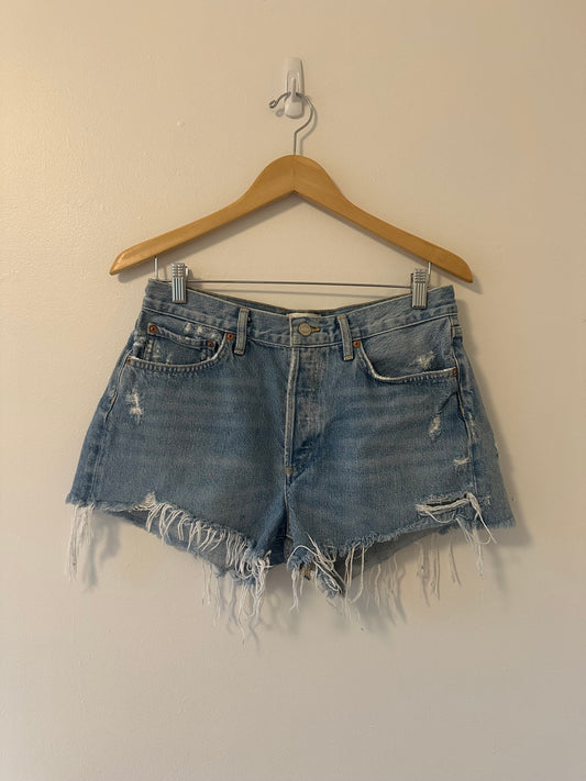 Agolde Parker Distressed Denim Shorts - Size 28
