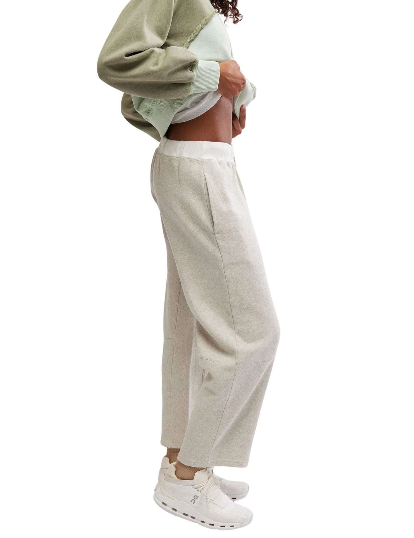 FP Movement by Free People As You Wish Barrel Leg Gray Sweatpants | Size Large