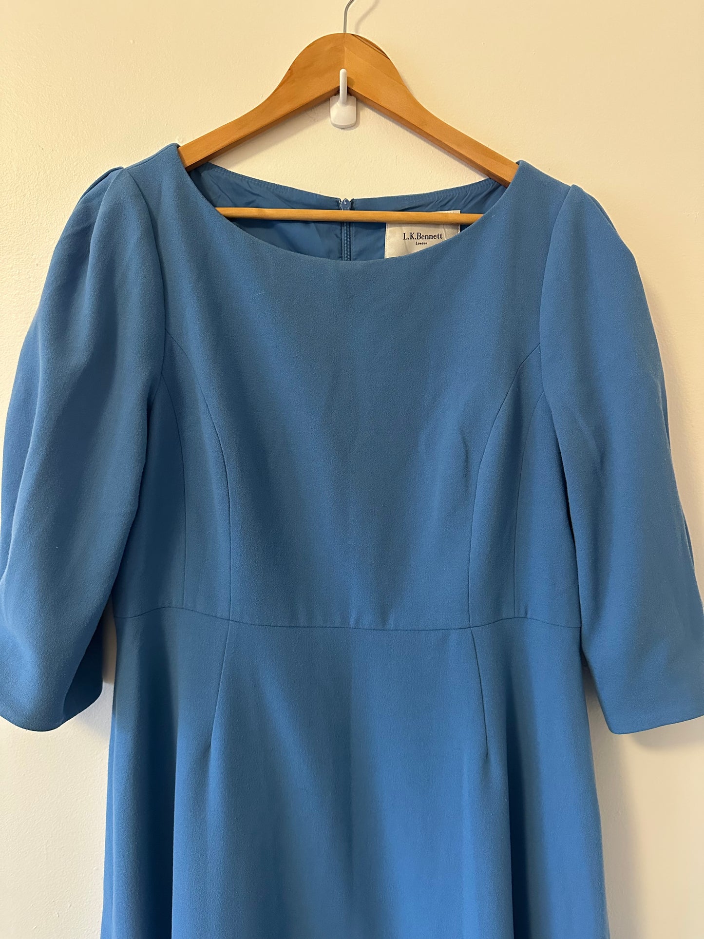 LK Bennett Lemoni A-line Midi Dress in Blue | Size 12