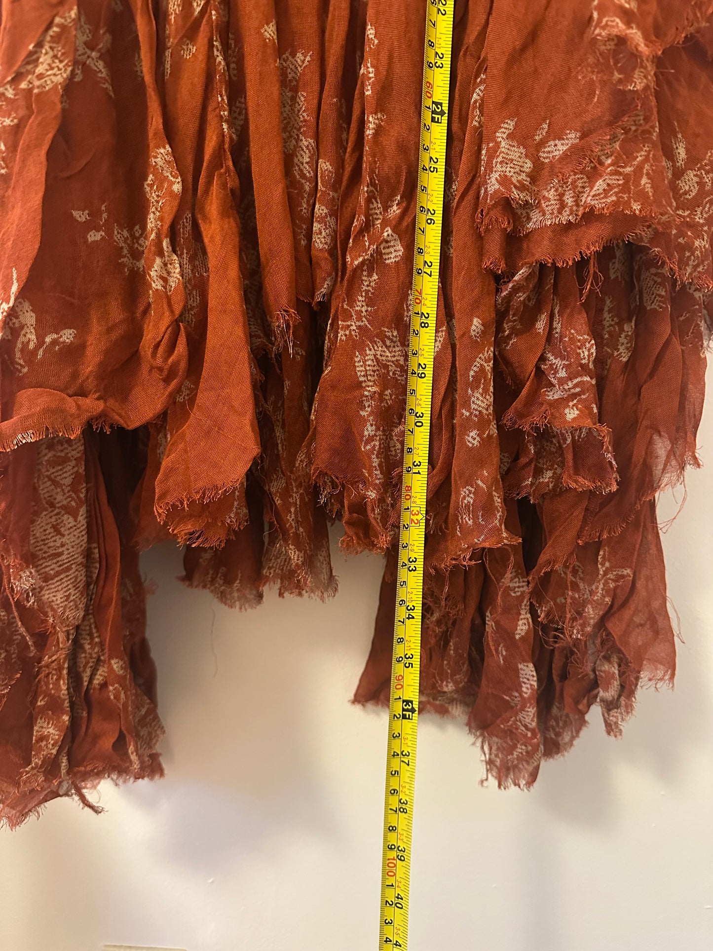 FP One Free People Bohemian Rust Maxi Skirt - Size Small