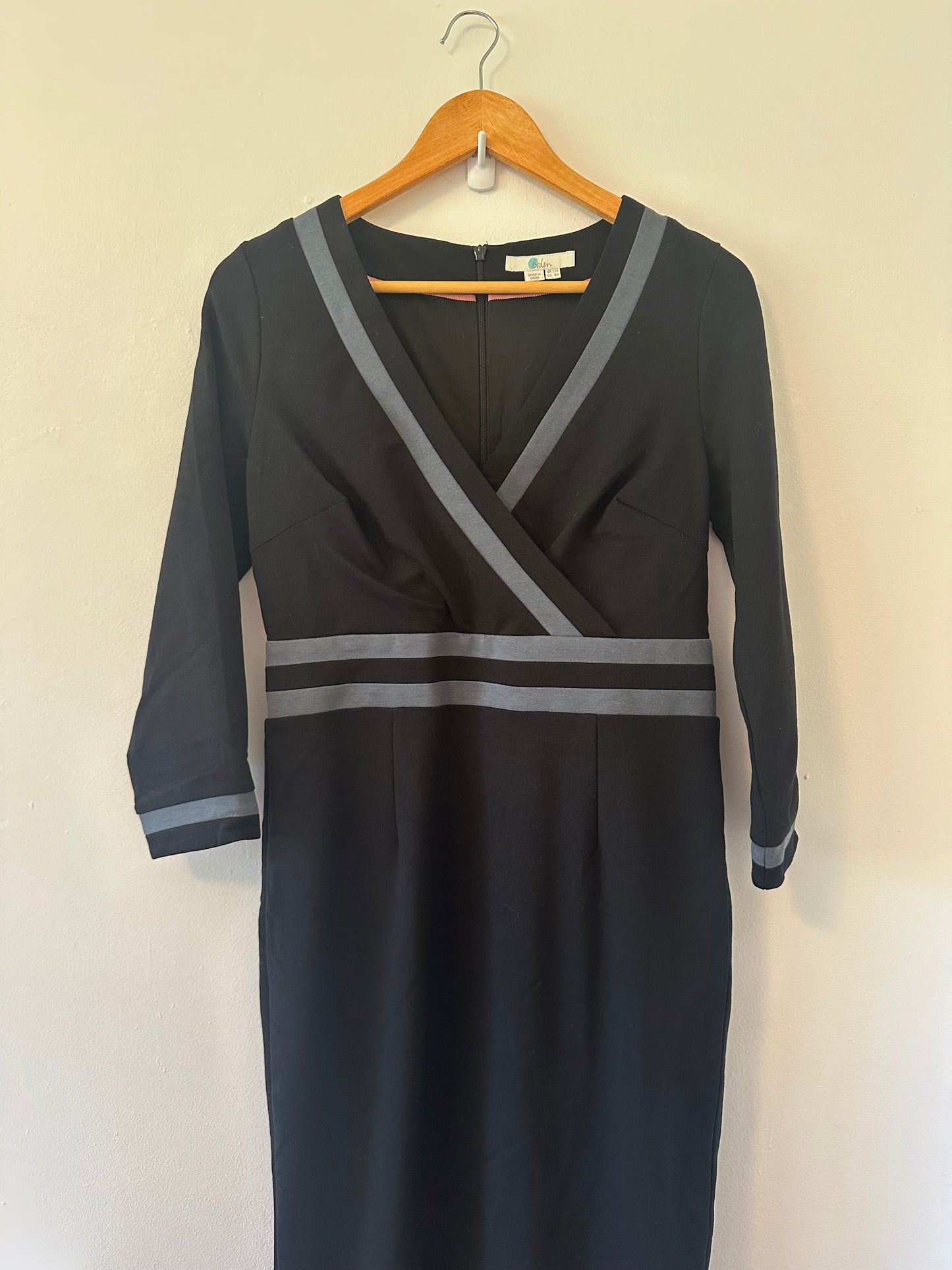 Boden Nellie Ponte Knit Sheath Dress in Black - Size 8