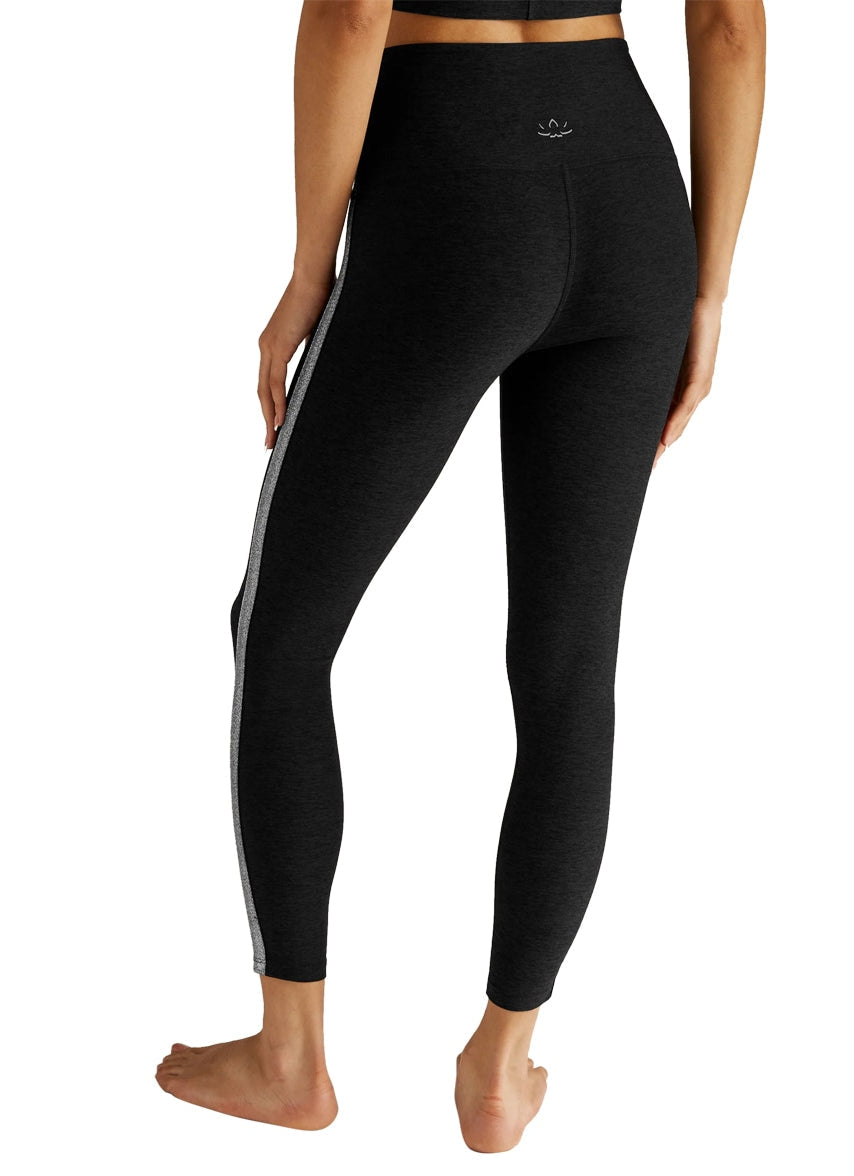 Beyond Yoga Spacedye Shine On High Waisted Midi Leggings in Darkest Night | Size Medium