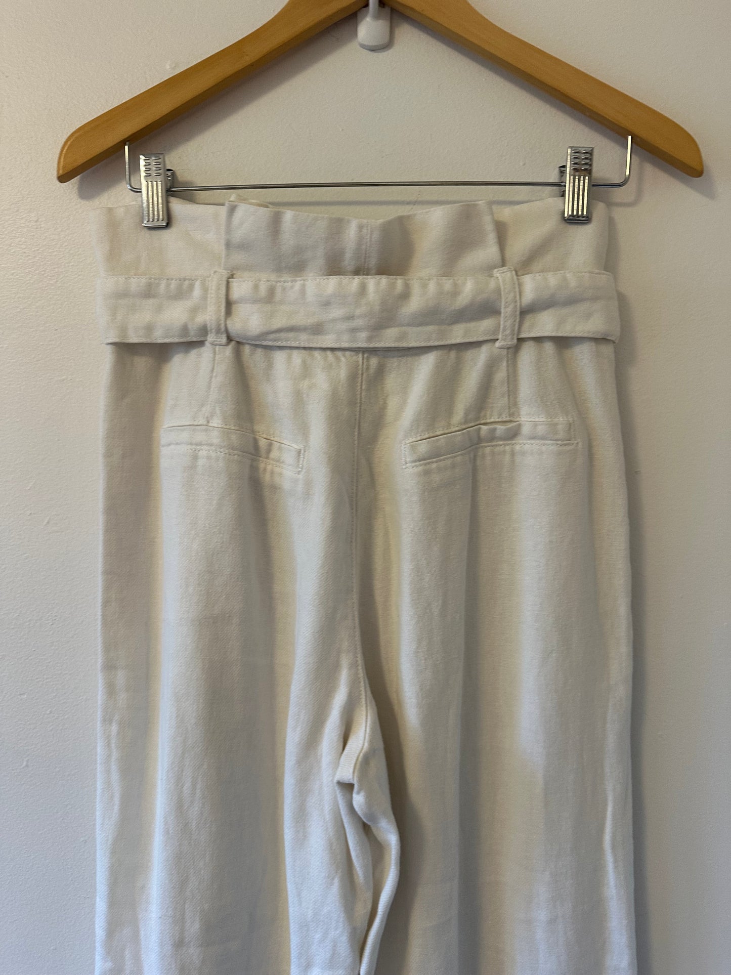 Joe's Jeans White Paper Bag Waist Straight Leg Cotton Pants