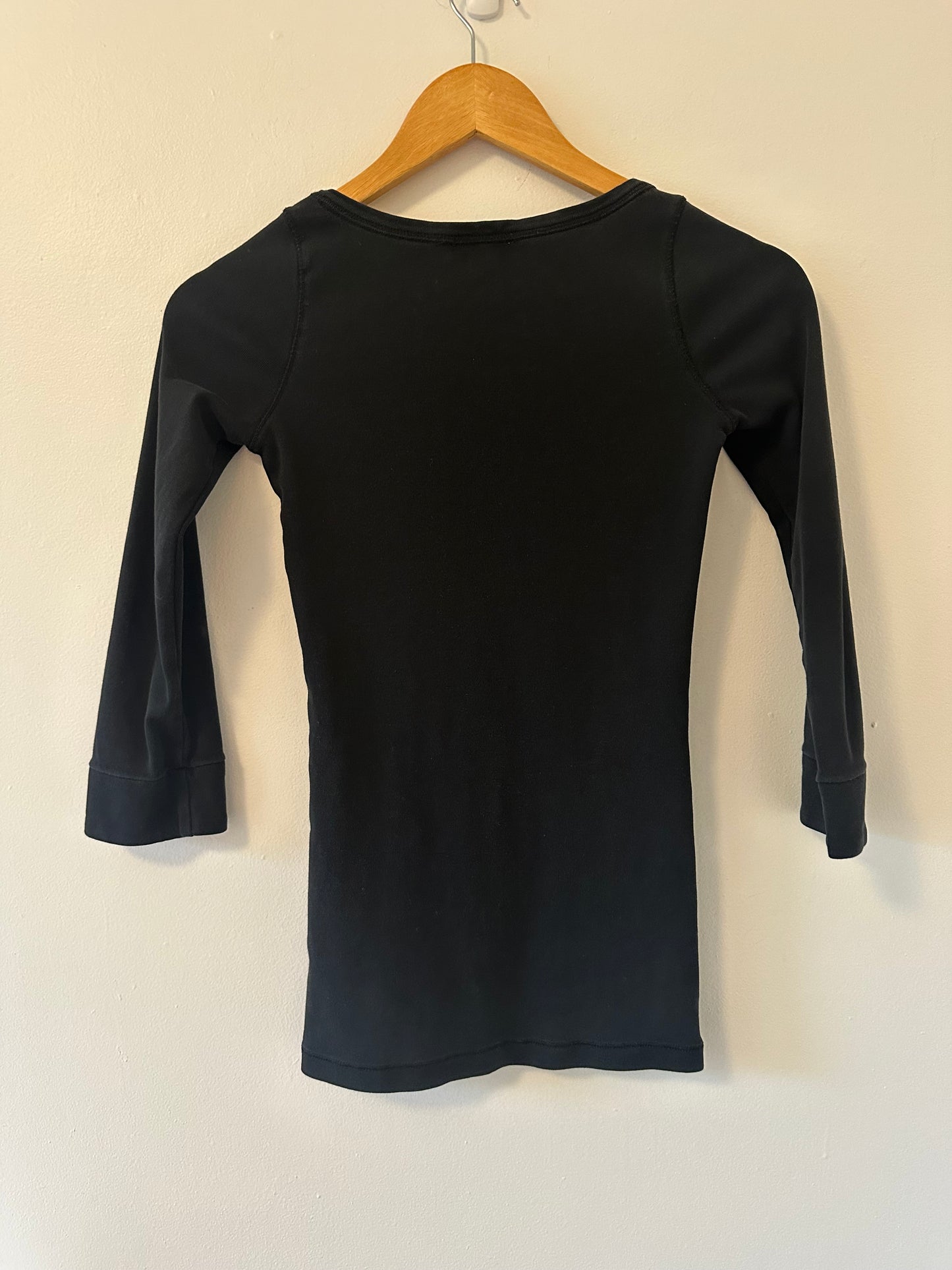 Burberry Brit Black 3/4 Sleeve Crew Neck T-Shirt - Size XS