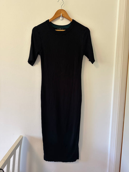 J. Crew Ribbed Knit Short Sleeve Midi Dress - Size Small