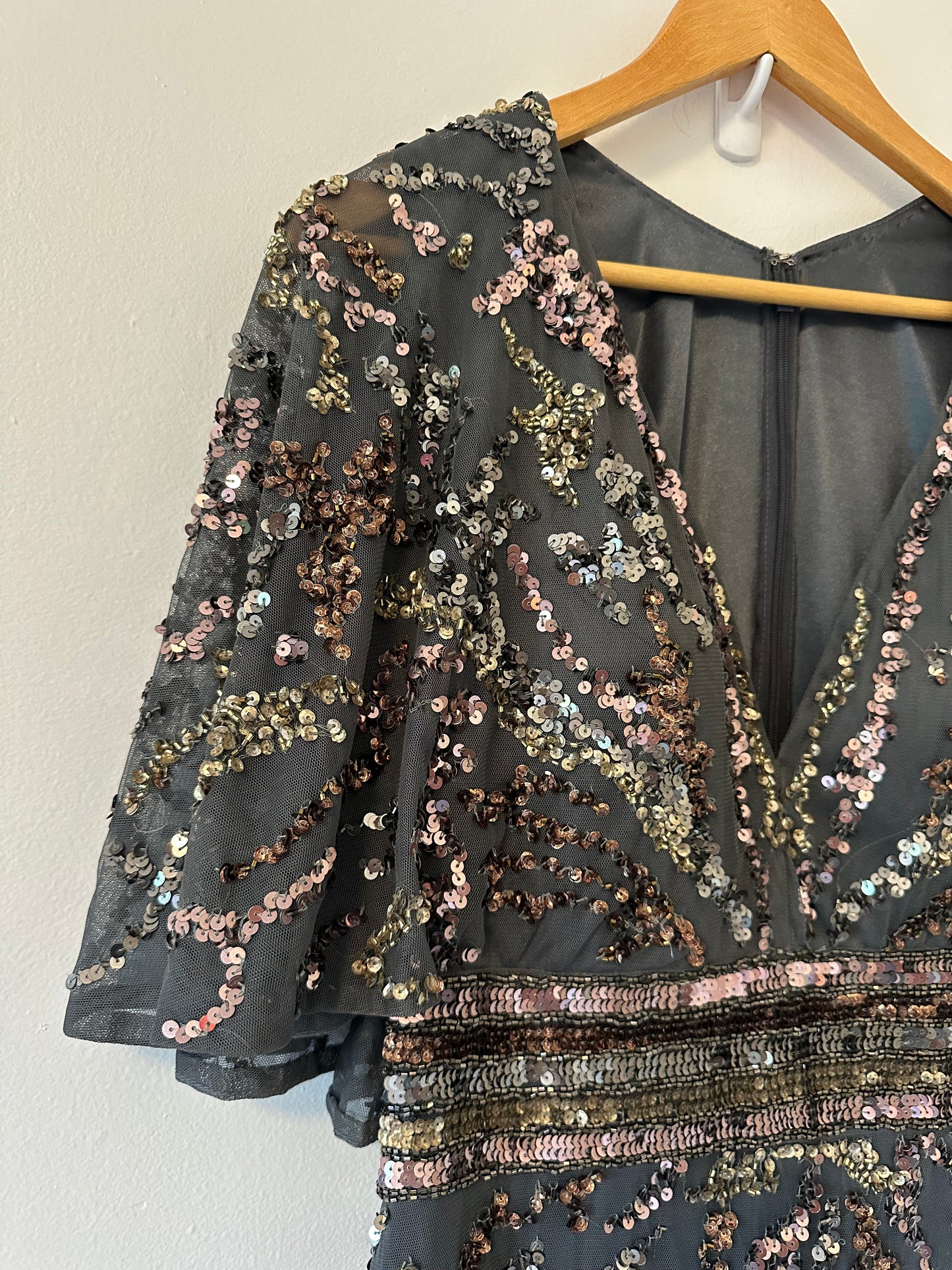 Mac Duggal Embellished Cape Sleeve Gown - Size 10