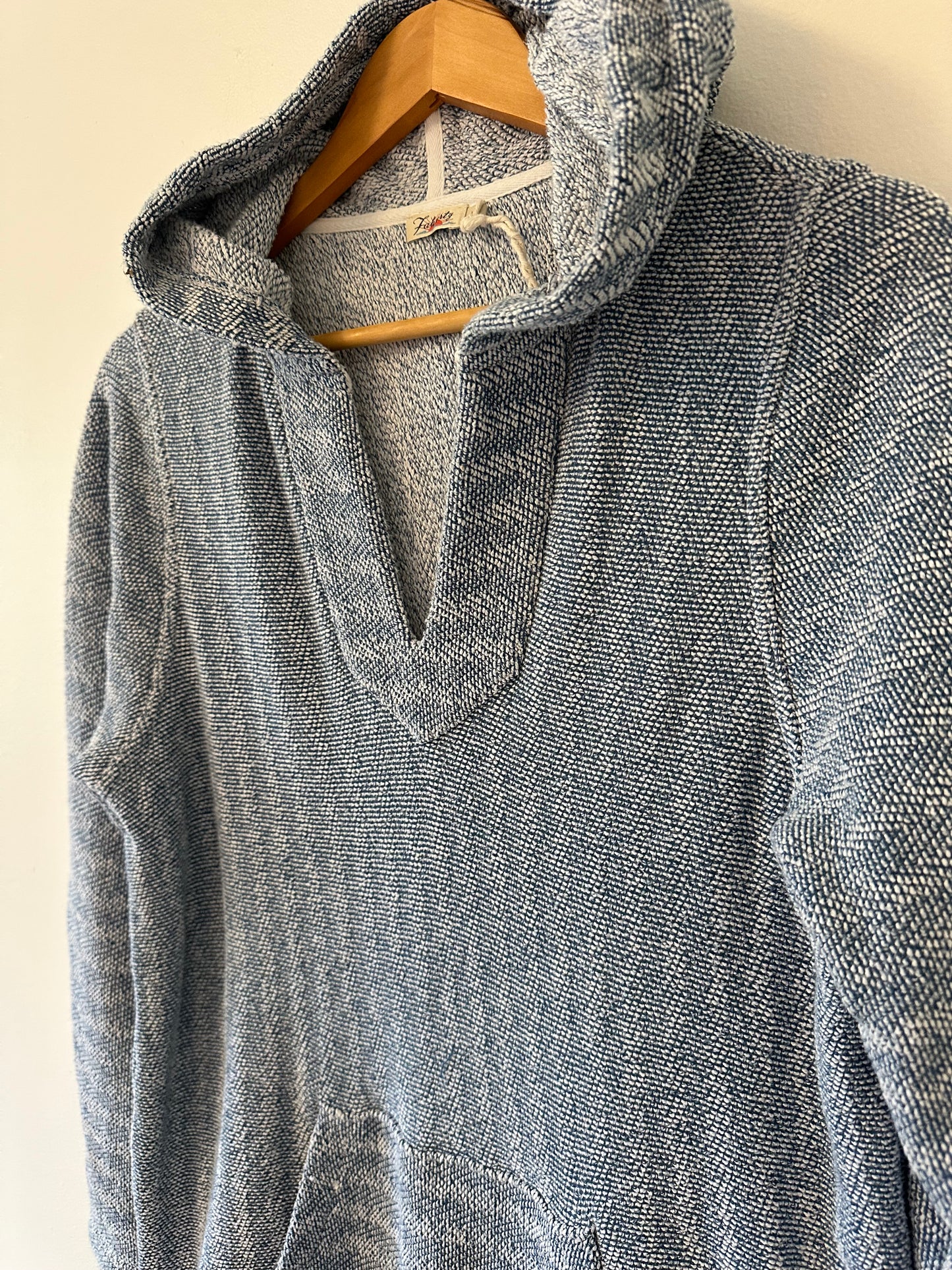 Faherty Beach Terry Hoodie in Whitewater Blue - Size Large