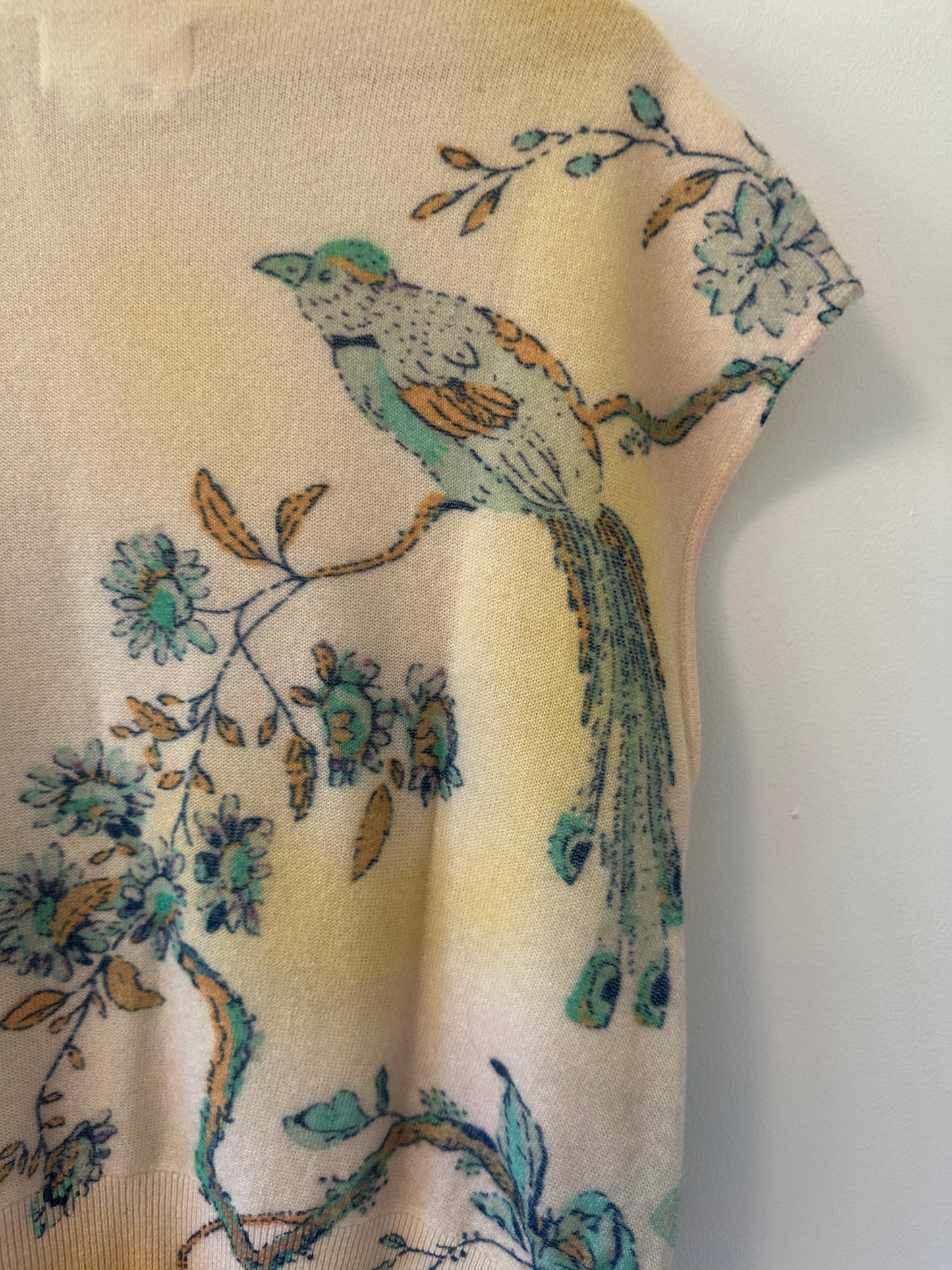 By Anthropologie Cashmere Floral Printed Sweater | Size Large