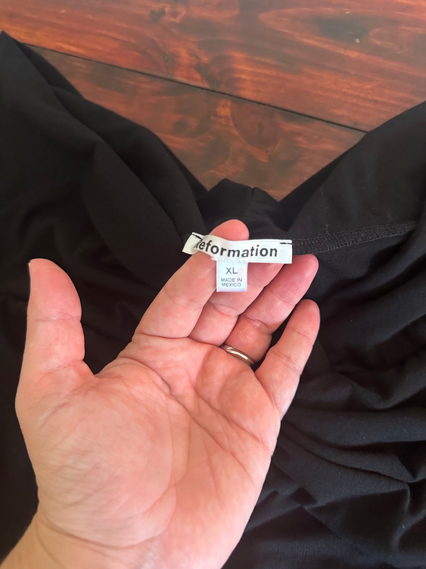 Reformation Ezlynn Knit Top in Black - Size XL