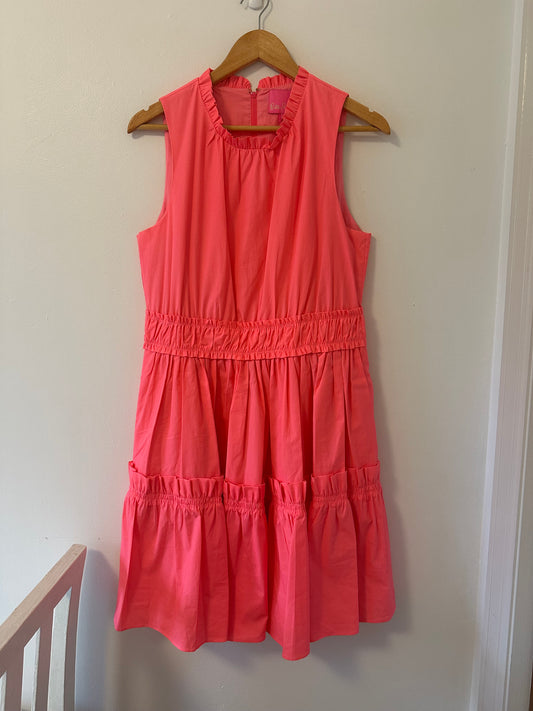 Lily Pulitzer Elina Coral Sleeveless Stretch Dress - Size 10