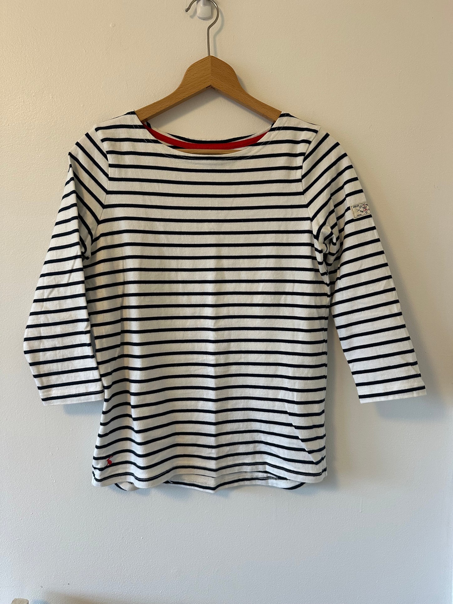 Joules Boatneck Striped Black and White Long Sleeve Top Size 4